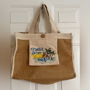 Canvas Bag Creative Escape on front velcro pocket